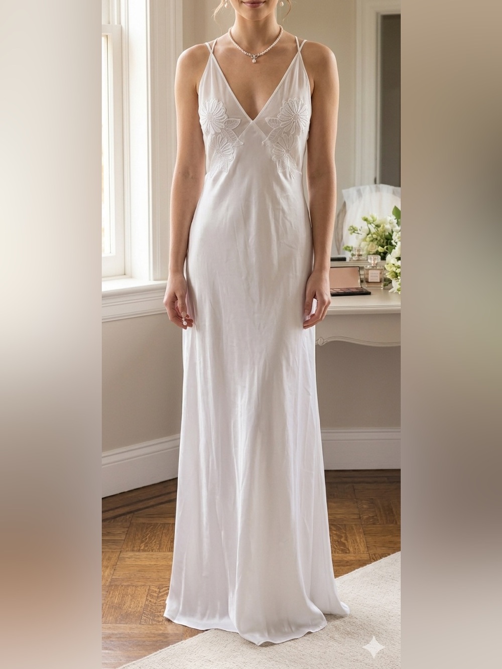 Silk robe + satin bridal robe dress S/M
